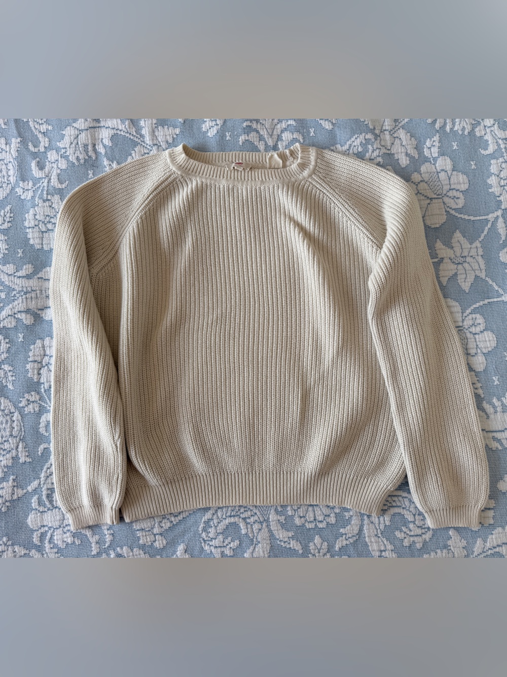 Levi's Women's Cream Ribbed Crewneck Sweater - Picture 1 of 5
